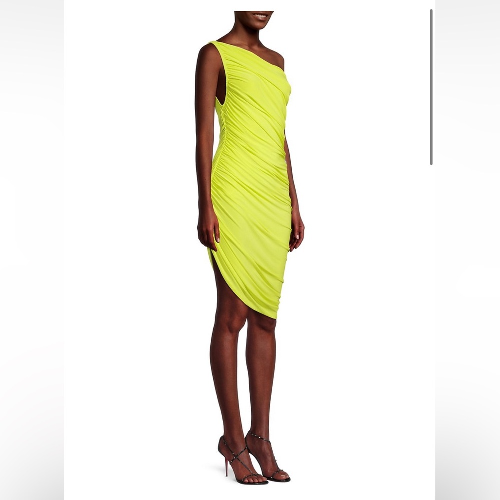 Norma Kamali Diana One Shoulder Dress with Asymmetrical hem